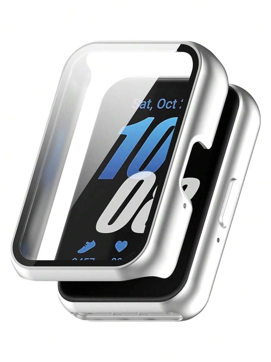 Uhrengehäuse + Bildschirmschutzfolie kompatibel mit Samsung Galaxy Fit 3 für Herren und Damen, stoßfeste, kratzfeste Hartkunststoffhülle kompatibel mit HD gehärtetem Glasbildschirmschutz, Schutz des Handgelenkrückens vor Beschädigungen