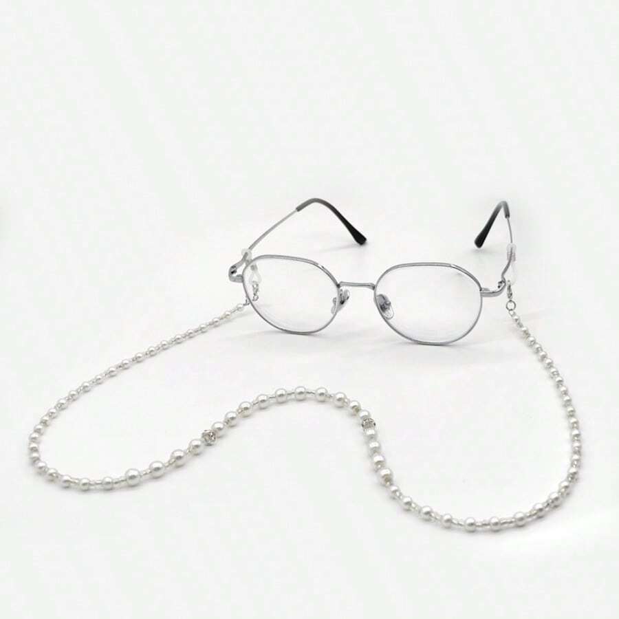 1 Stück elegante Brillenkette mit ABS-Perlen und Strass, geeignet für den täglichen Gebrauch
