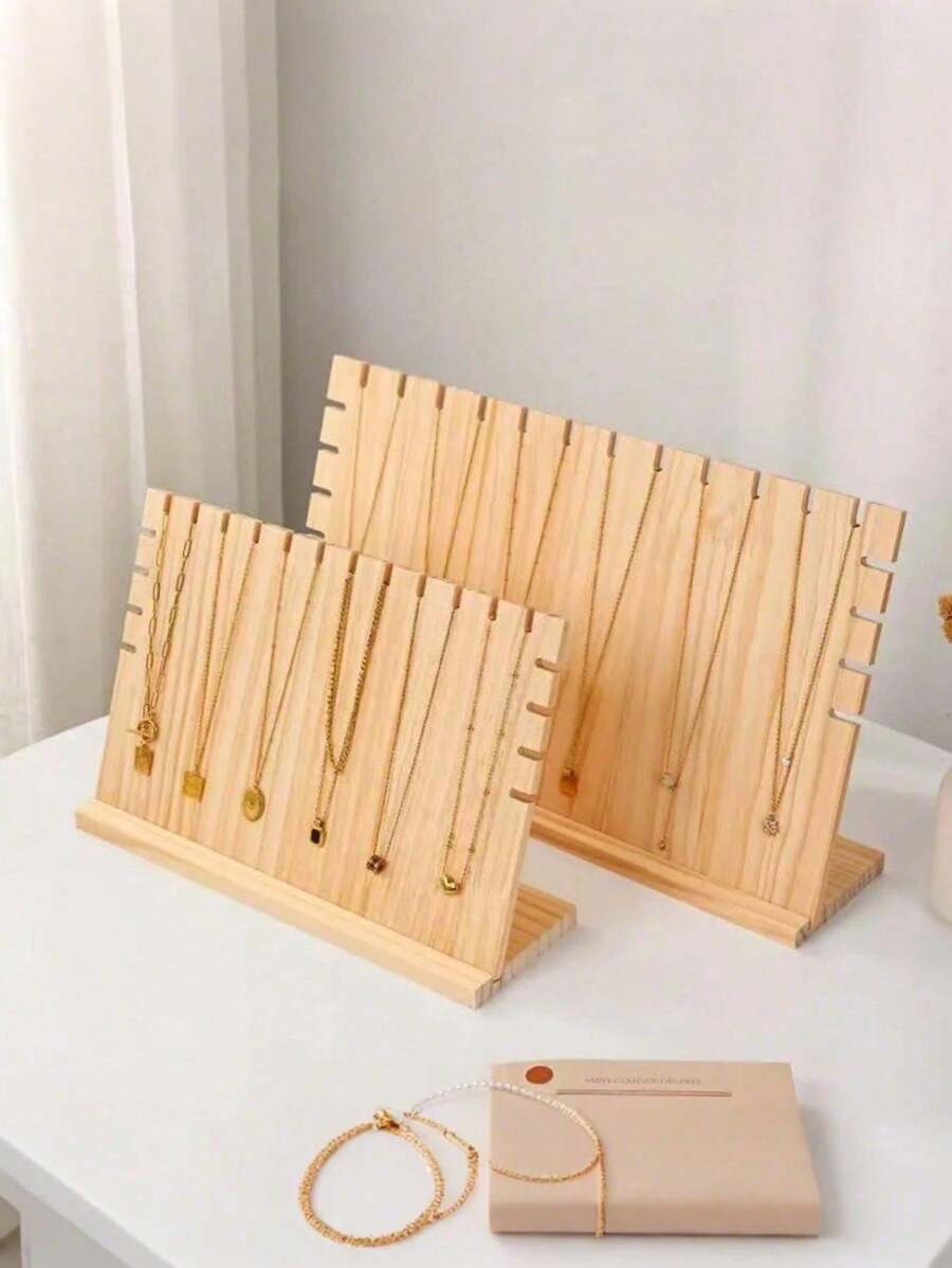 Grand présentoir en bois pour bijoux, support organisateur de colliers et pendentifs pour comptoir ou vitrine