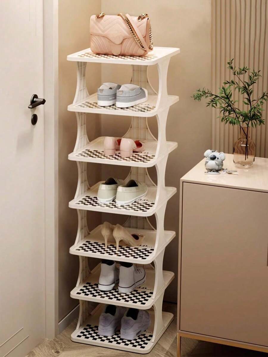 1 Stück mehrstufiges Schuhgestell, einfacher Schuhschrank für den Hauseingang, schmale Aufbewahrung, platzsparend, Zufallsfarbe