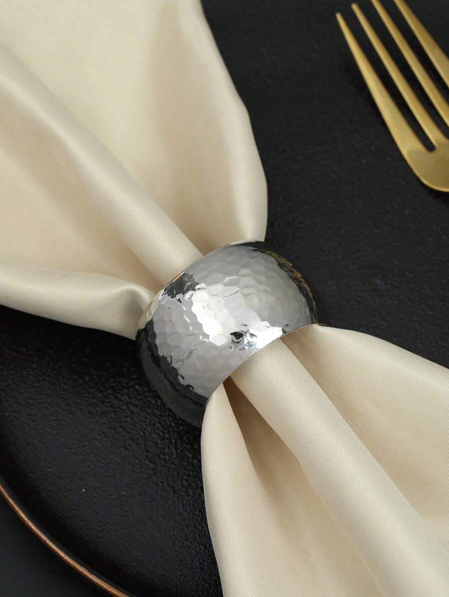 2/4/6 Peças Anéis de Guardanapo Minimalistas de Metal de Alta Qualidade com Textura de Favo de Mel, Adequados para Festivais, Reuniões e Refeições de Hotel