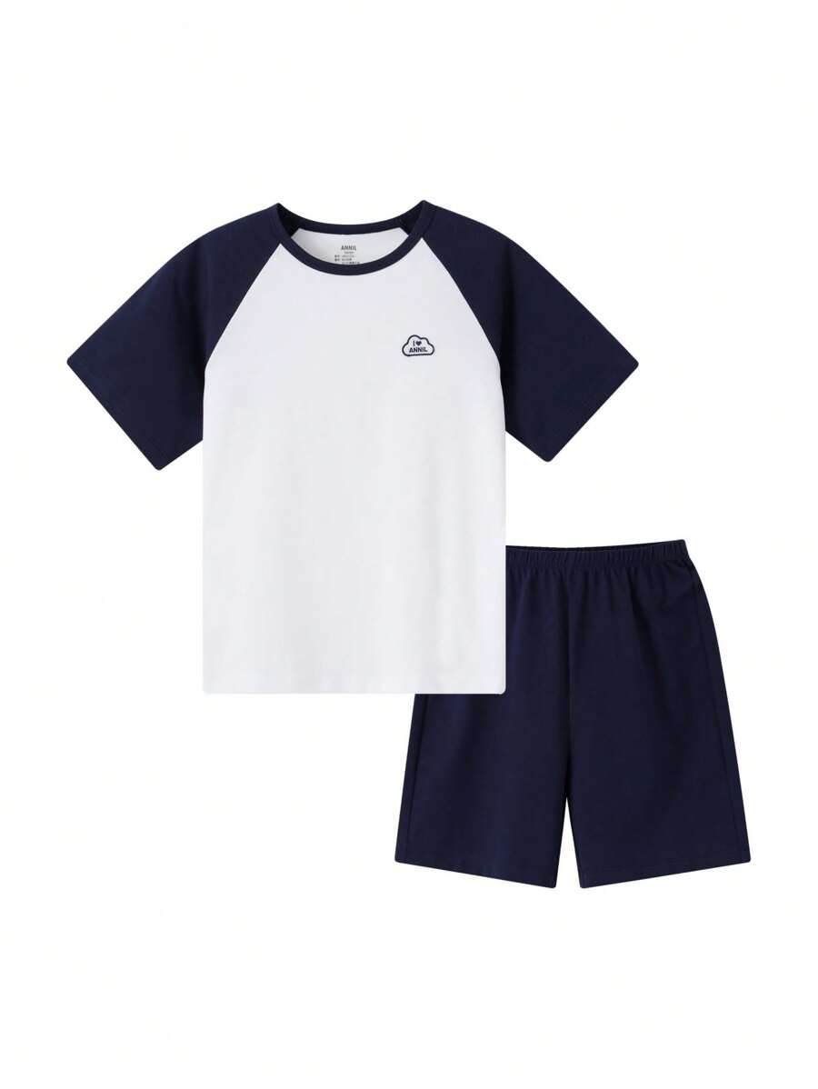 Annil Ropa infantil, conjuntos de niñas de manga corta, ropa de estar en casa, pijamas, verano