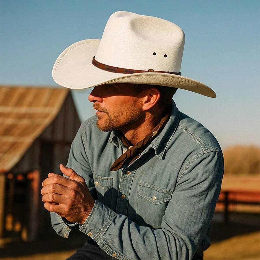 Fashion Cowboy Hat For Men And Women, Knight Jazz Hat, Woolen Hat - American Retro Western Cowboy Hat, Farm Ranch Fishing Western Cowboy Hat, Men And Women's Cowboy Hat, Rock Jazz Hat - All Season Universal Suitable For Various Occasions