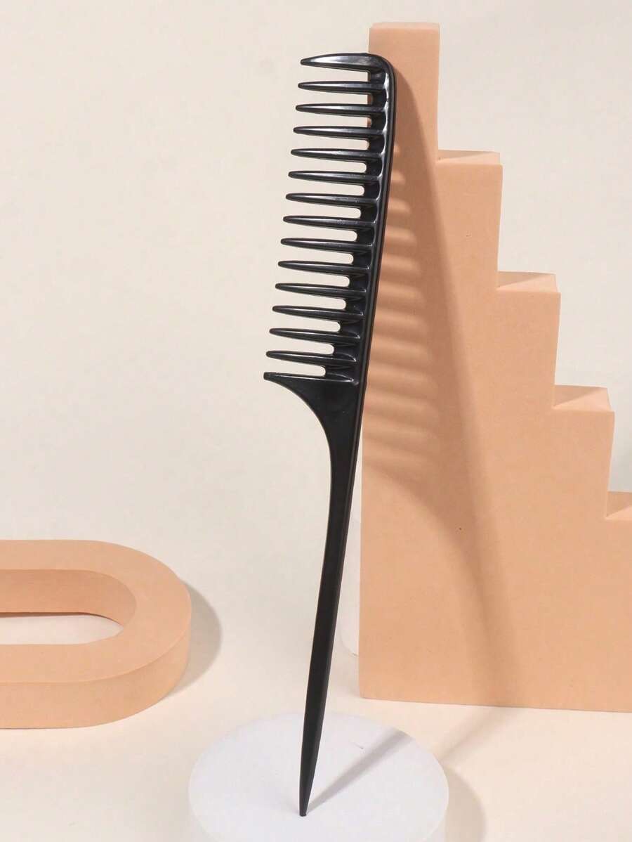 1 pezzo Pettine professionale per acconciature, pettine a denti larghi con punta, per uso domestico e in salone, pettine con codina per arricciare e pettinare all'indietro, essenziale per la scuola, viaggi e vacanze, accessorio per capelli da donna