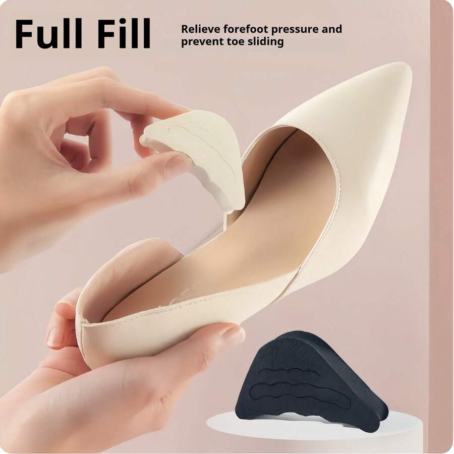 4 Stück Memory-Schaum-Zehenkissen für hohe Absätze, rutschfest und reibungsarm, perfekt für High Heels und flache Schuhe