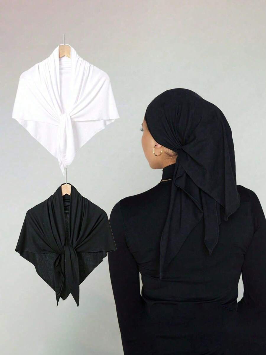 FADZOYLE 1 Stück Dreieckiger Kopftuch-Hijab für Frauen, Islamischer einfarbiger Lässig Inner Cap, sportlich, bequem, Abaya, täglicher Unterkappenverh|, Frauen Schleier für Feste, Gebete und Pilgerreisen, Muslimisches Accessoire