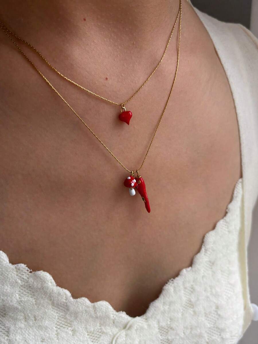 Monlansher Neue Edelstahl-Emaille-Anhänger Halskette für Frauen, handgemachter Schmuck, luxuriöser High-End-Stil für Feiertage, Partys und den täglichen Gebrauch