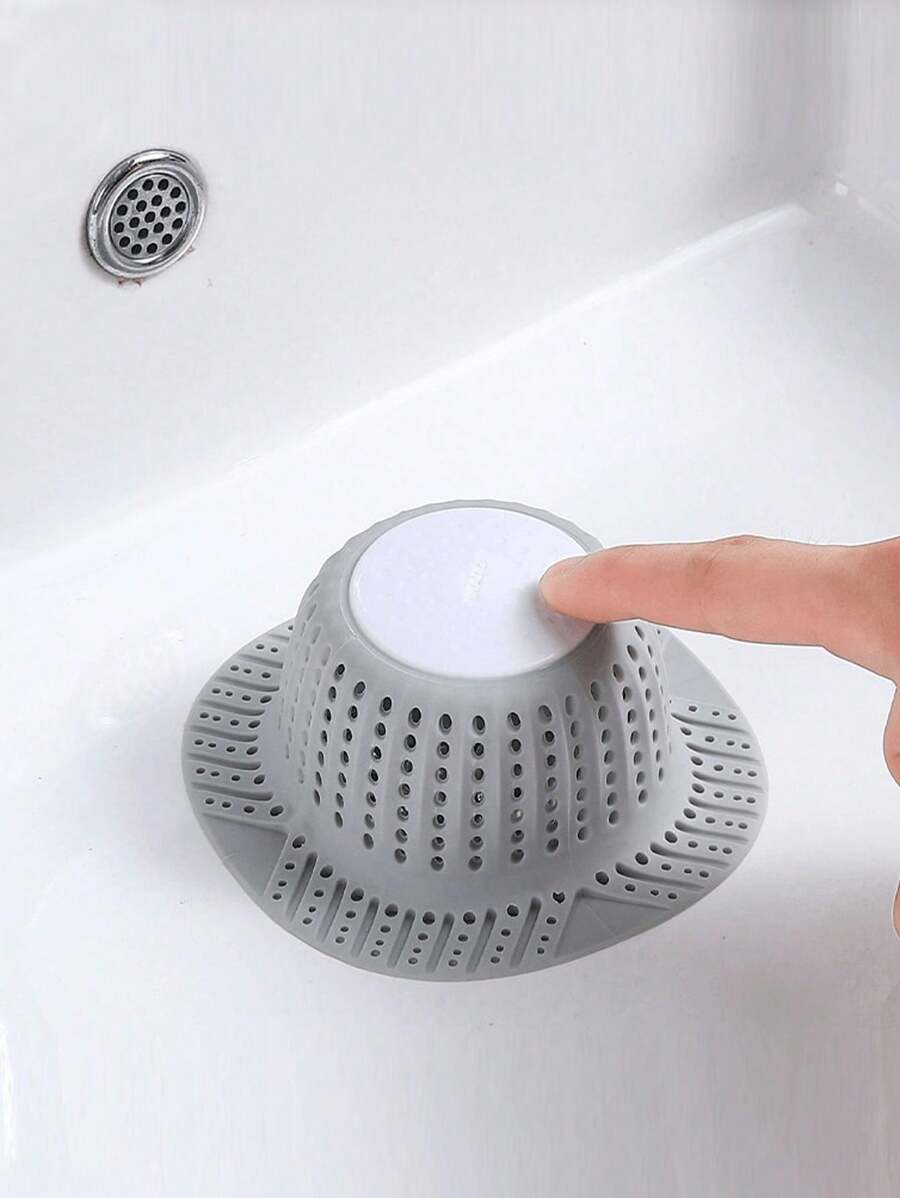 Universal Silicone Drain Hair Catcher - Flexible Bathroom Sink Cover For Pop-Up & Standard Drains, Leak-Proof Design Back To School