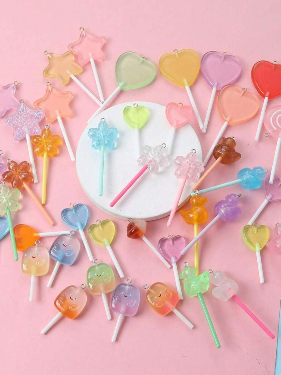 40g/Paquete Accesorios para joyería de bricolaje con piruletas de colores surtidos