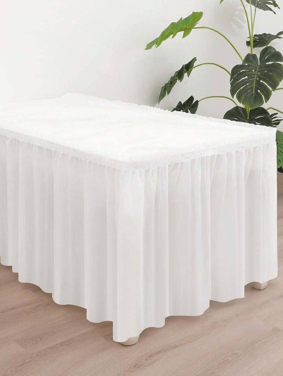 1 Set Rectangular Tablecloth & Skirt, PEVA Plastic Oil-Proof, Waterproof, Stain-Resistant For Wedding, Party Decoration