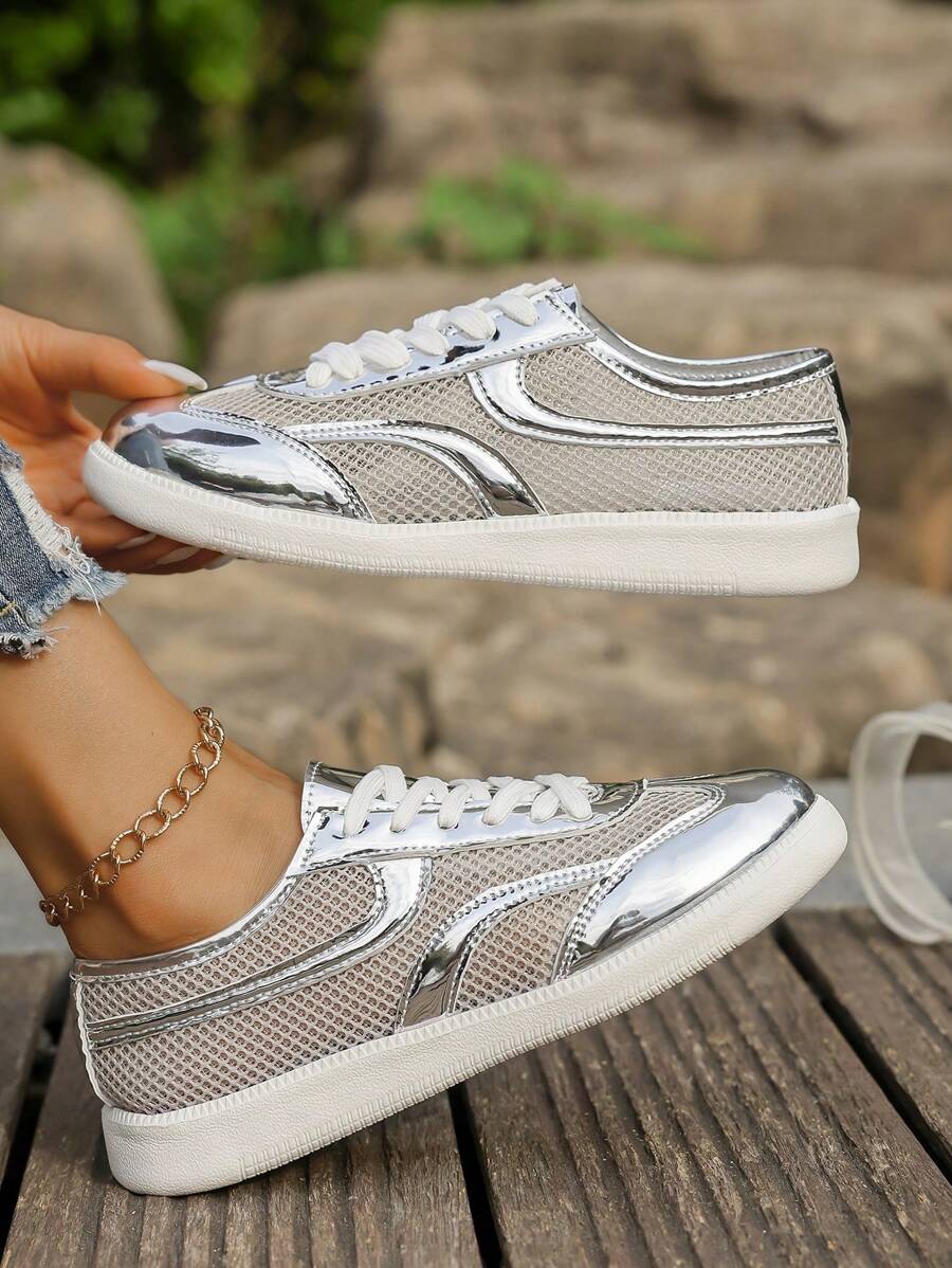 Lightweight Comfortable Lace-Up Athletic Shoes For Teens, Casual Outdoor Activities Shoes, Breathable Mesh For Students
