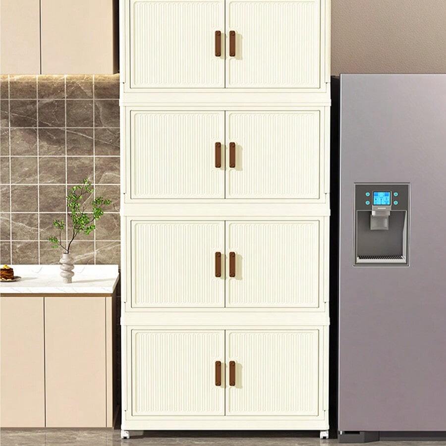 Caixa organizadora dobrável para armário, sala de estar, baú de brinquedos, armário de cozinha, armário para lanches, armário de banheiro, armário de armazenamento simples e luxuoso de plástico com várias camadas - tipo gaveta espaçosa, organizador de brinquedos e artigos diversos para L