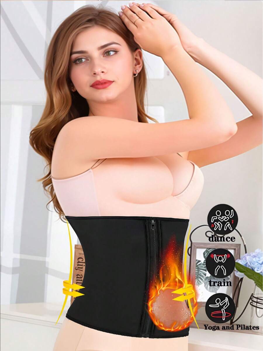 1 pieza Faja reductora de cintura y abdomen para mujer de talla grande, cinto de ejercicio adecuado para entrenamiento, hogar, deportes y caminar