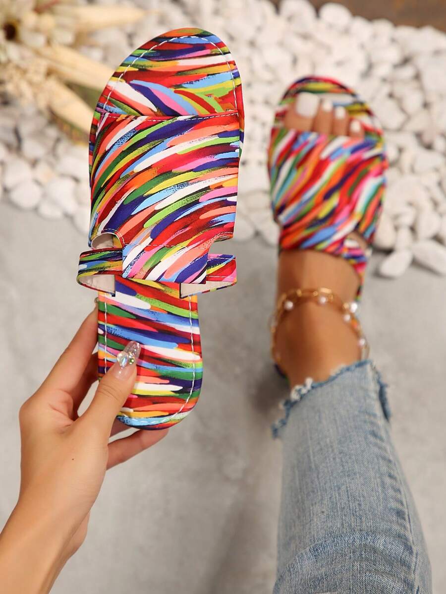 Women's Woven Strap Floral Thong Sandals, Fashionable Vacation Style, Suitable For Outdoor, Beach, Holiday