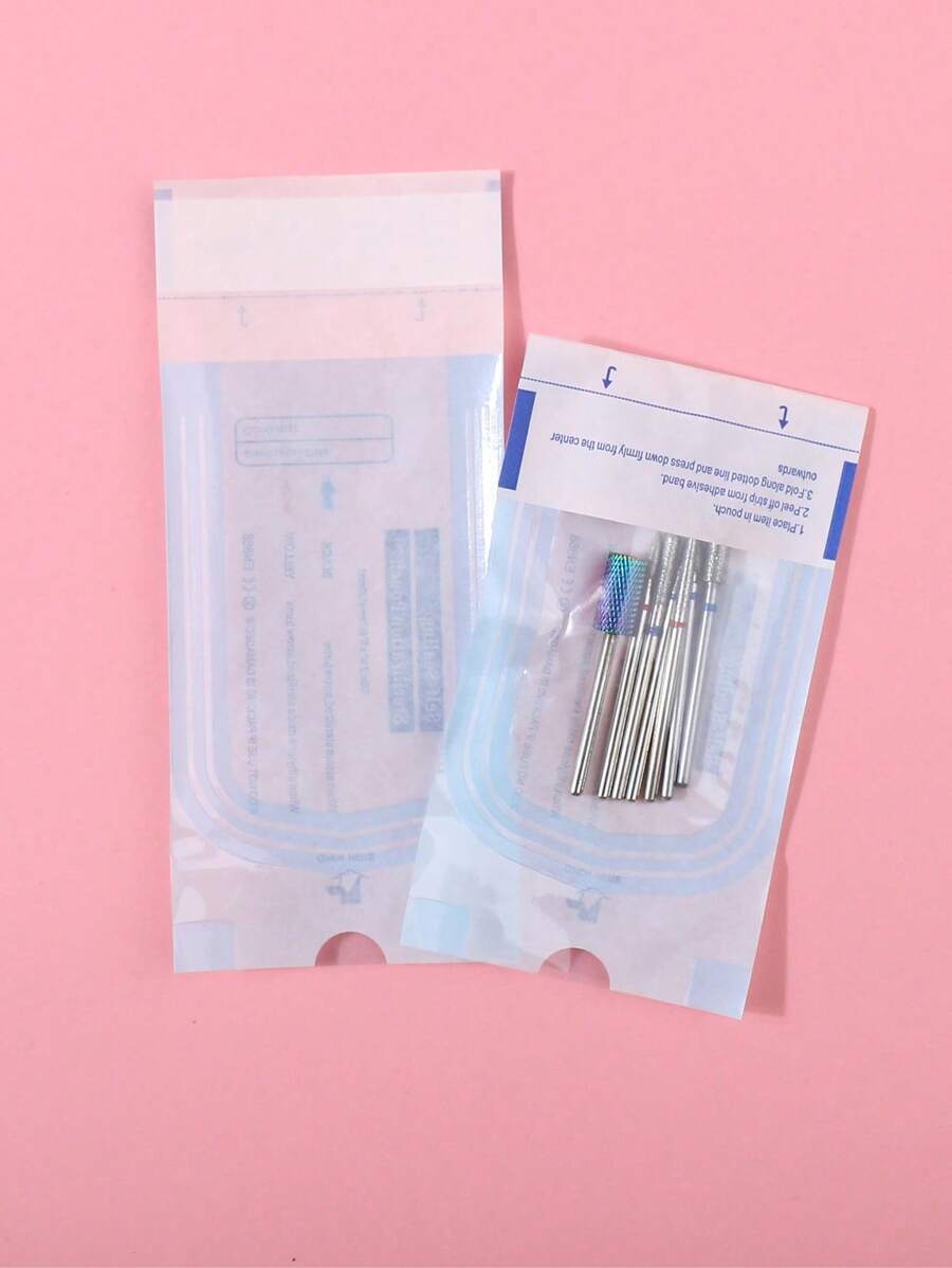 20 Peças Sacos de Esterilização Descartáveis 90x260mm para Ferramentas de Manicure, Incluindo Cabeças de Moagem, Lixas, Empurradores de Aço, com Autosselagem, Indicador de Esterilização e Função, Suprimentos para Unhas, Ferramentas para Unhas, Ferramentas de Arte para Unhas, De Volta às Aulas, Unhas, Ferramentas para Unhas Postiças
