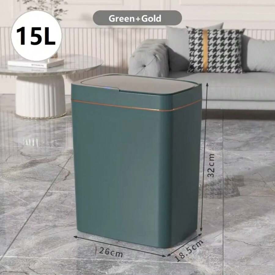 Smart Non-Contact Narrow Induction Trash Can Smart Home 15L Automatic Bagging Electronic Trash Can Smart Bathroomtrash Can White