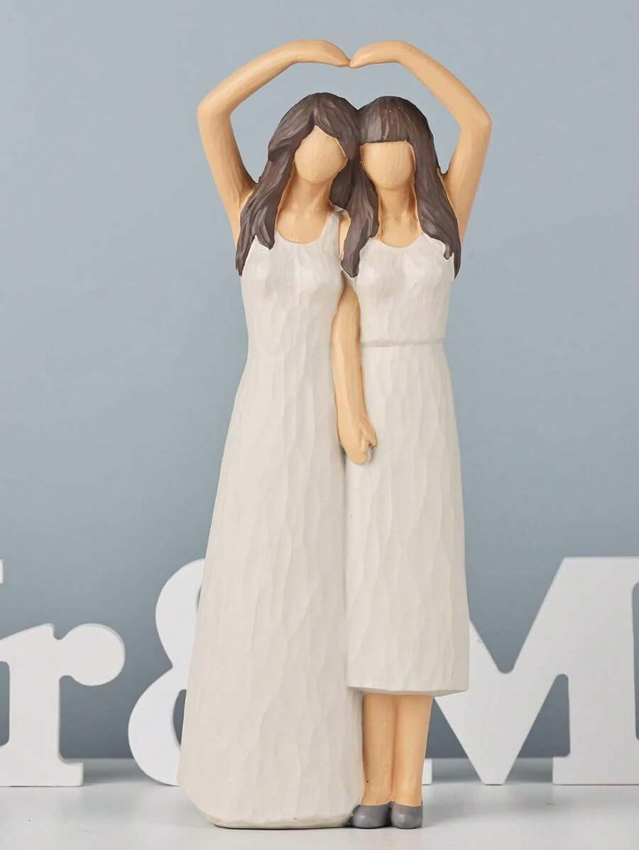 1 Stück Mutter & Tochter Figuren - handbemalt geschnitzt Geschenk für Mamas Geburtstag, Weihnachten & Erntedank, bestes Muttertags Geschenk
