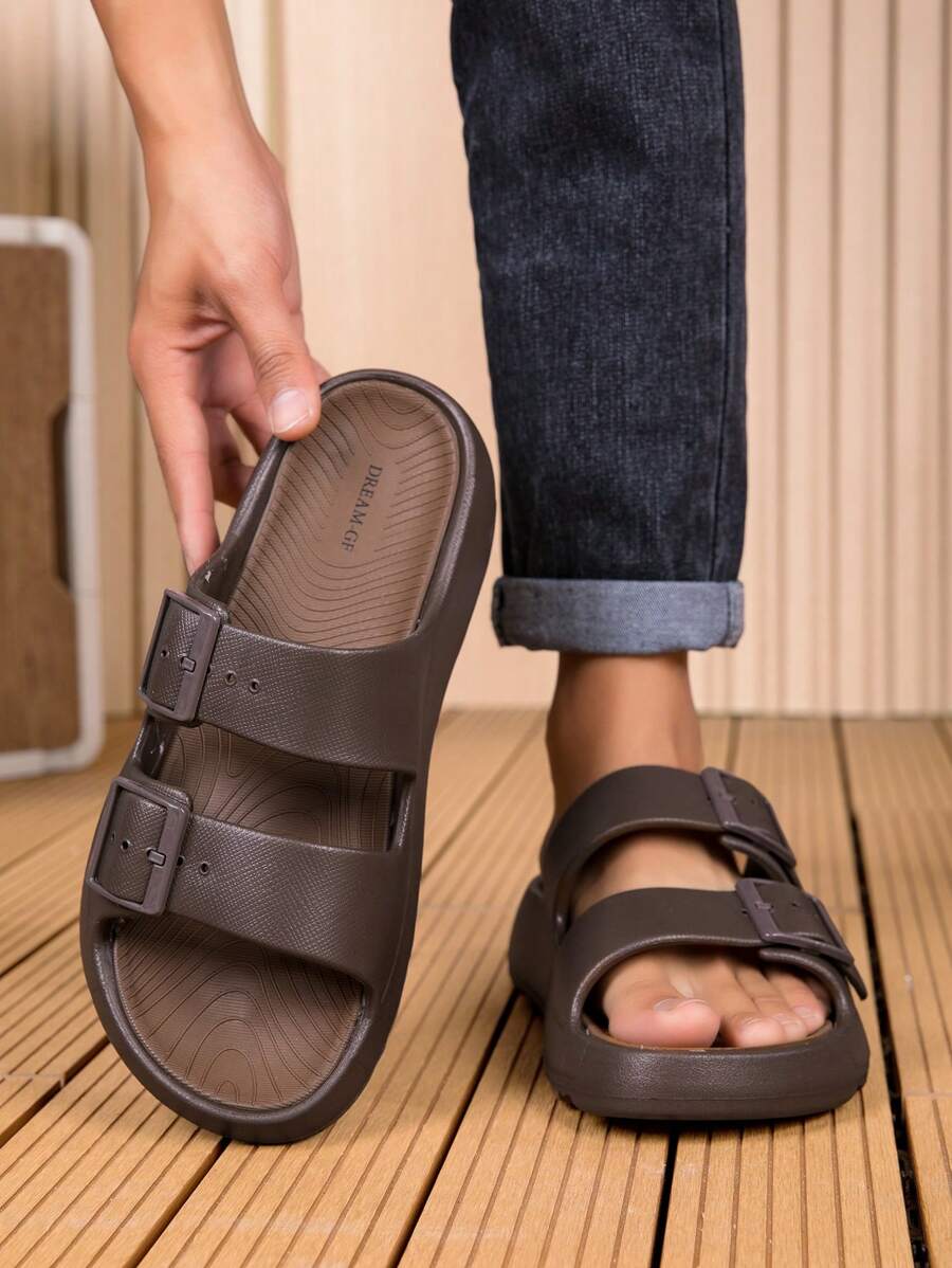 Men's New Soft Sole Slip-On Slippers, Lightweight Open Toe Comfortable Sandals For Indoor, Outdoor, And Beach Wear