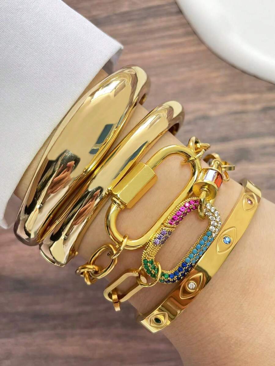 1 pulseira redonda de luxo, pulseira para mulheres e meninas, moda minimalista, presente de joia casual diário para mulheres