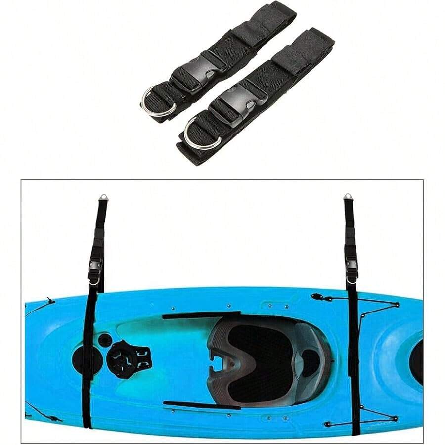 Kayak Wall Storage Strap Rack Boat Hanger Boat Keeper Garage Hanger Canoes Wall Rack Holders For Skiing Board, Ladder, Canoes