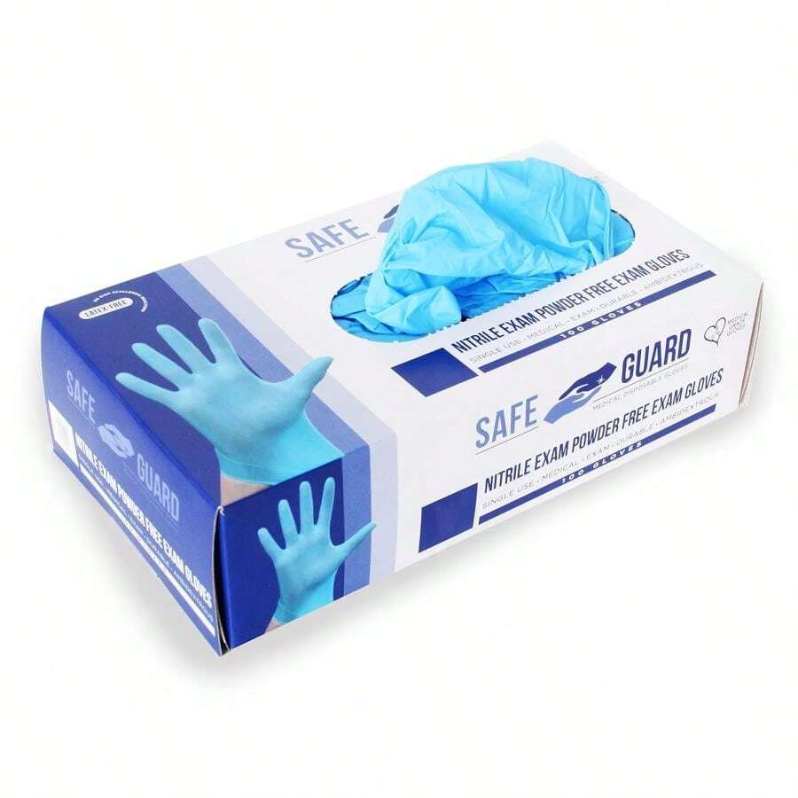 Nitrile Disposable Gloves, Powder Free, Gloves, Latex Free, 100 Pc, Medium