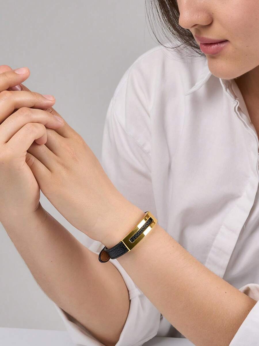 1 Stück PU Leder Armband, neues elegantes Design mit verstellbarer Schnalle, geeignet als Geschenk und für den täglichen Gebrauch