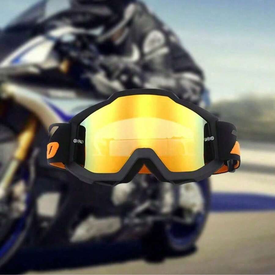 Motorcycle Goggles Bandana Mask Motocross Goggles Windproof ATV Dustproof Racing Goggles Anti-Scratch Skiing Goggles Protective Safety Eyewear TPU Frame PC Color Lens