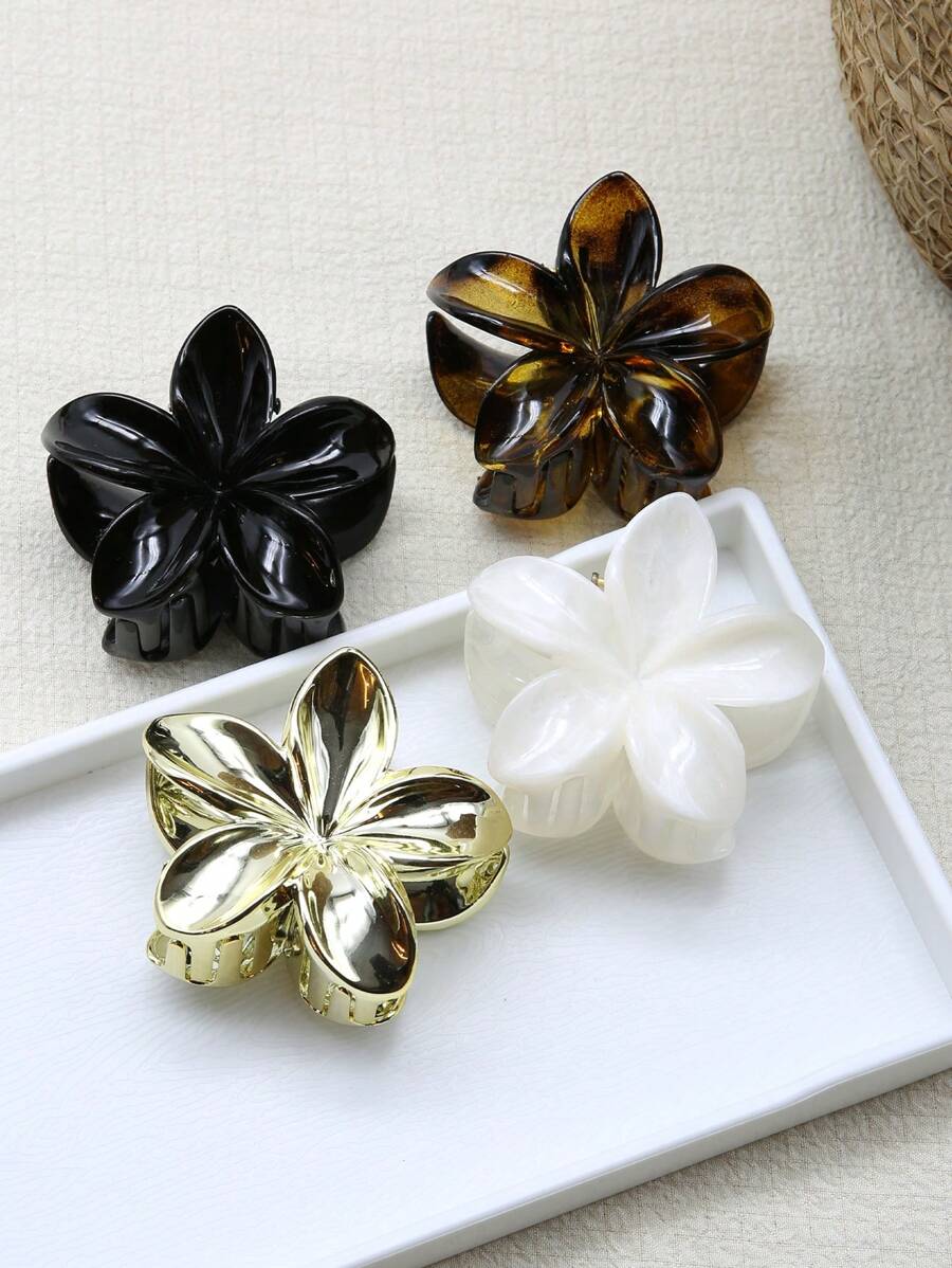 4 Stück/Set Damen 6cm/2.36 Zoll große Acryl Blumen Haarklammern, elegante und raffinierte personalisierte Hochsteckfrisuren Deko, vielseitig für den täglichen Gebrauch, zarte und süße Haaraccessoire Klammern, Haarklipps, Haarklemmen, Haargreifer, Modische Haarzubehör
