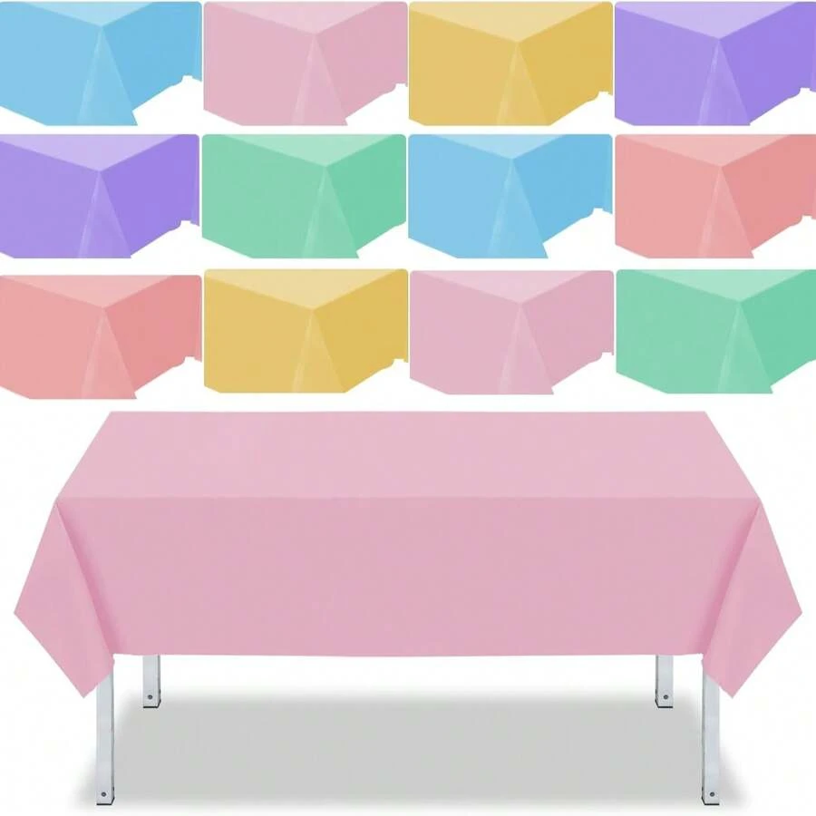 1/3/5 Stücke Rosa Serie Valentinstag Tischdecken, einfarbige Party Tischdecken, geeignet für Feiertags-Partys, Firmenzusammenkünfte, Outdoor-Picknicks und -Abendessen, tragbare und praktische Plastiktischdecken für Feiertage, Hochzeiten, Geburtstage und Feiertage - 137 cm x 183 cm, Valentinstag Tischdecken
