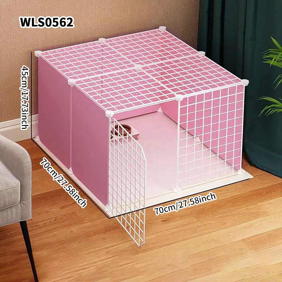 Small Cat Fence, Foldable Guinea Pig/Rabbit Cage, Indoor Removable Balcony Half Enclosed Pet Fence, Space Saving