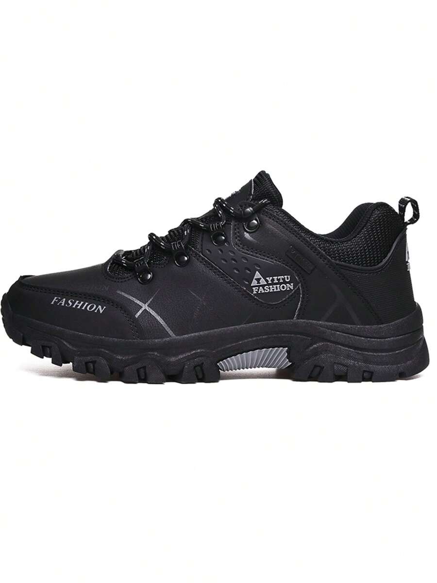 Men's Waterproof Hiking Shoes - Non-Slip, Durable Outdoor Adventure Sneakers With Rugged Rubber Sole, Lace-Up Design, Gray & Blue For Hiking, Trekking & Casual Wear, Spring Autumn Shoes | Modern Laceup Shoes | Durable Rubber Sole, Hiking Accessories