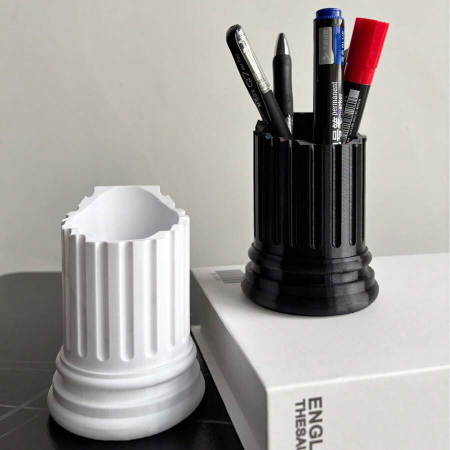 Roman Column Pen Holder,3D Printed Broken Pillar Desk Organizer | Unique Office & Home Decor,Back To School,School Supplies,Pencil Case,Pencil Pouch,School Bag