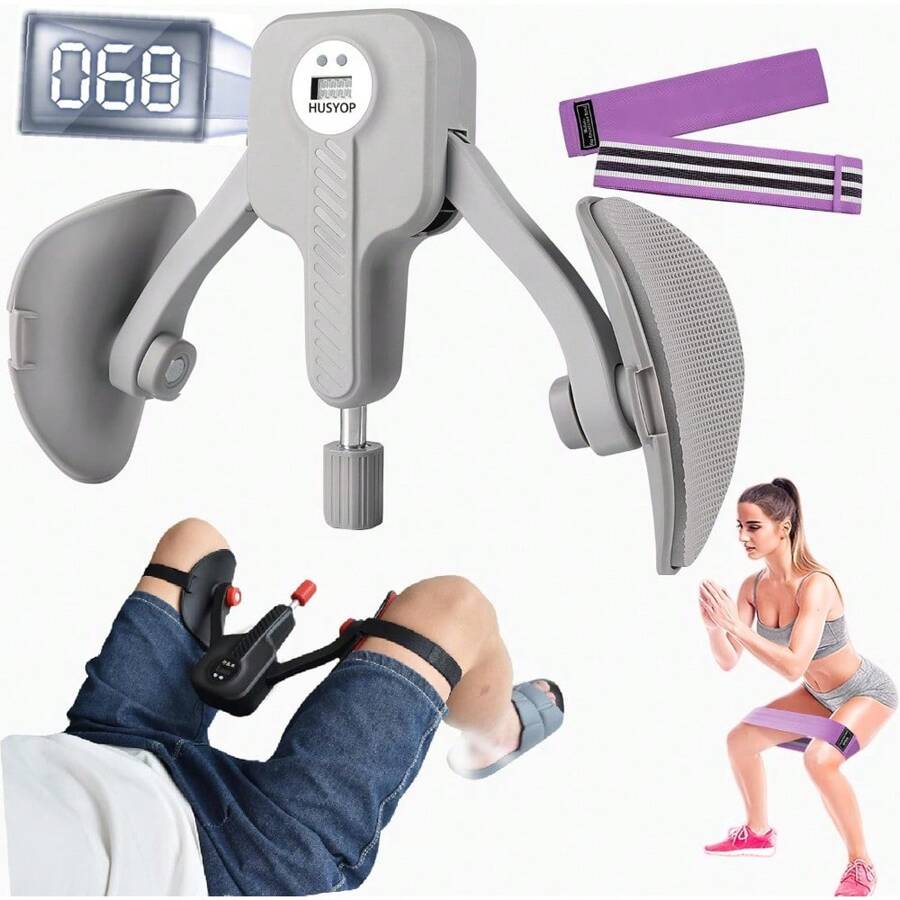 Thigh Master 0-110 Lbs Adjustable Resistance Inner Thigh Exerciser, Thigh Trainer Pro With Leg Straps, Pelvic Floor Exerciser Kegel Trainer Thigh Toner Hip Trainer For Women Men