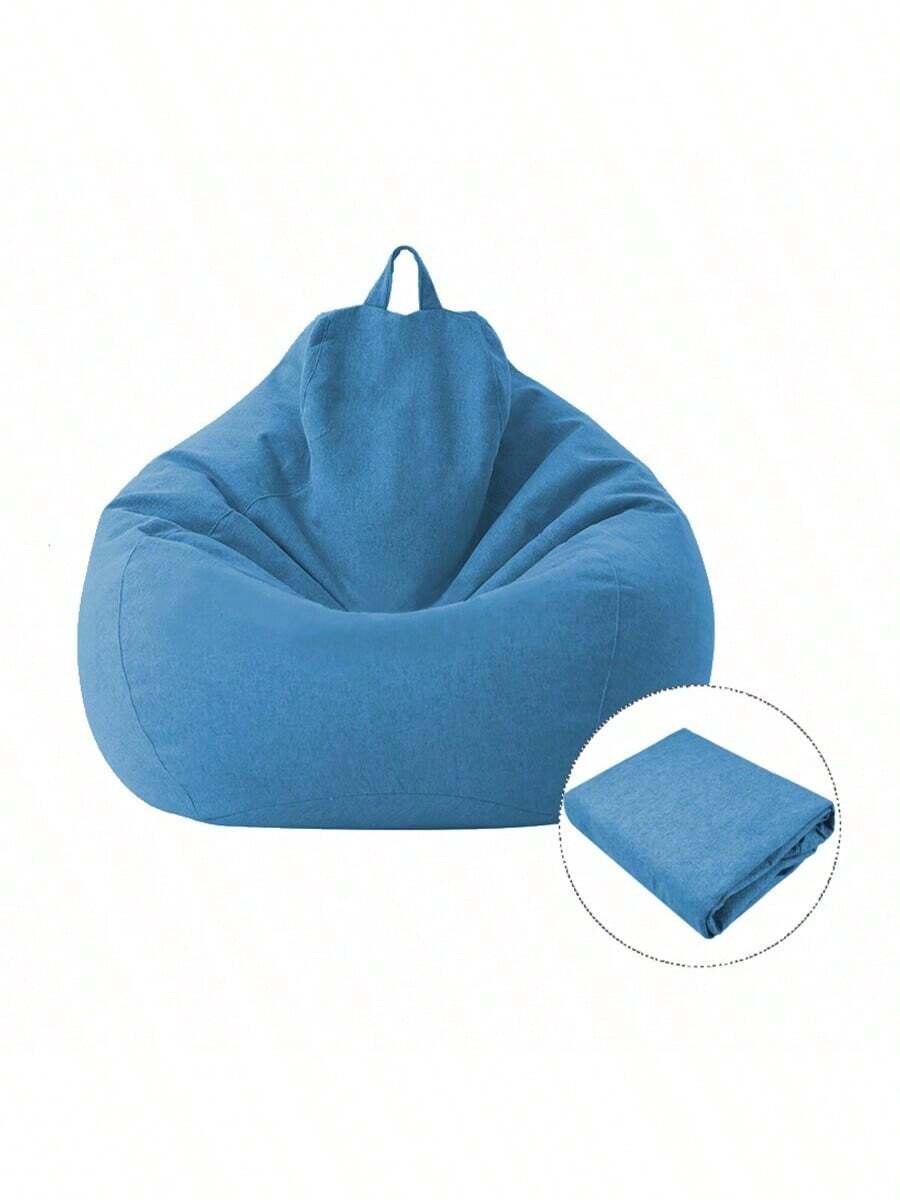 1pc Premium Sofa Bean Bag Cover, Japanese Style Solid Color Fabric Slouchy Sofa Cushion Cover, Soft And Durable Furniture Protector For Bedroom And Living Room (Without Filling), Home Organization And Storage, Bedroom Accessories