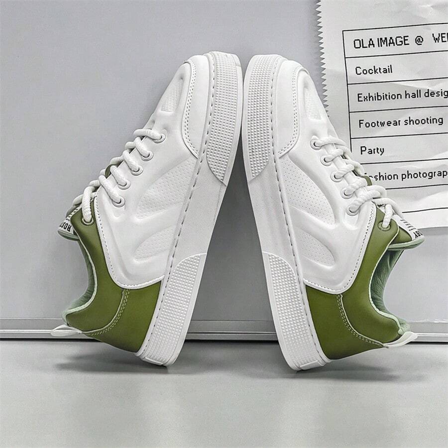Men's Casual Canvas Sneakers, Breathable Anti-Odor Low-Top Lace-Up Skate Shoes, Fashion Color-Blocking Minimalist Style, Suitable For Campus, Student, Everyday, Outdoor, Travel, Comfortable & Stylish