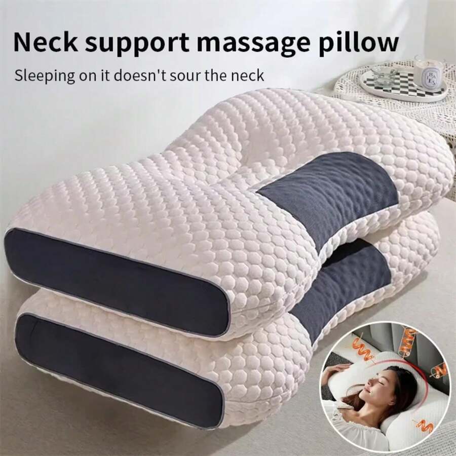 Oreiller de cou qui aide et protège pendant le sommeil, oreiller cervical orthopédique pour la maison, oreiller de massage au soja SPA pour dormir