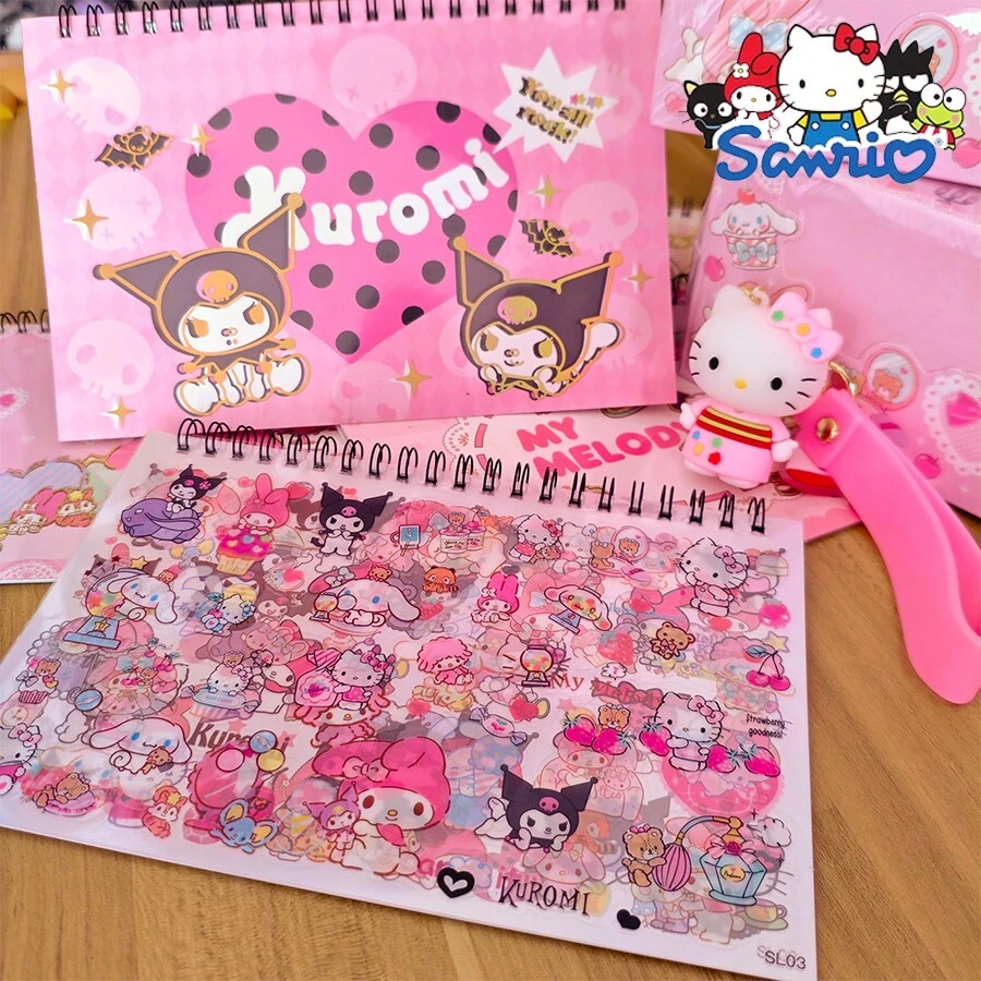 Sanrio 1 Book Of Sanrio Family Coil Hand Account Stickers, 10 Cute Material Antique Card Stickers, Very Suitable For School Gifts.Sanrio Cute Cartoon Notebook Stickers, DIY Decorative Stickers (Random Pattern Shipping)