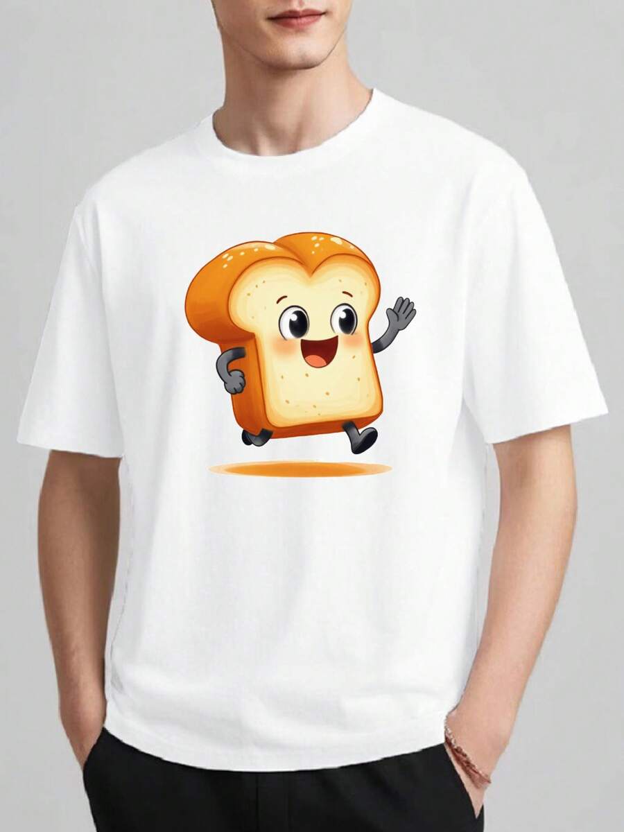 100% Cotton Short Sleeve T-Shirt With Whimsical Bun Mouth Design, Lightweight Summer Casual Tee, Playful Character Print, Regular Fit Suitable For Men And Women, Everyday Wear Apparel | Whimsical Graphic Tee | High Quality Printed Shirt