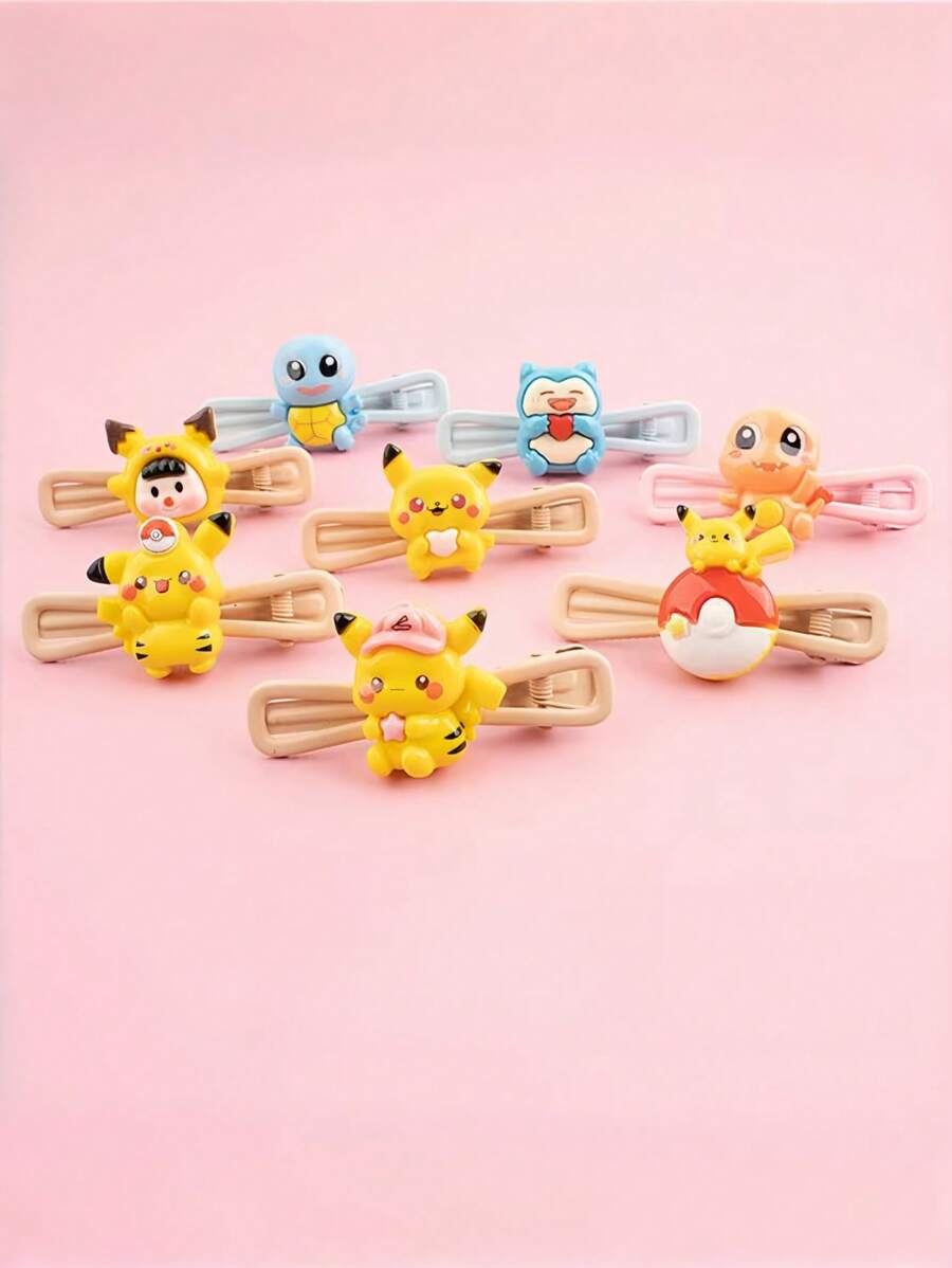 pokemon Accesorio para el cabello con pinza estilo serie Pokémon, adorable dibujo animado de Pikachu, Jenny y Tortuga