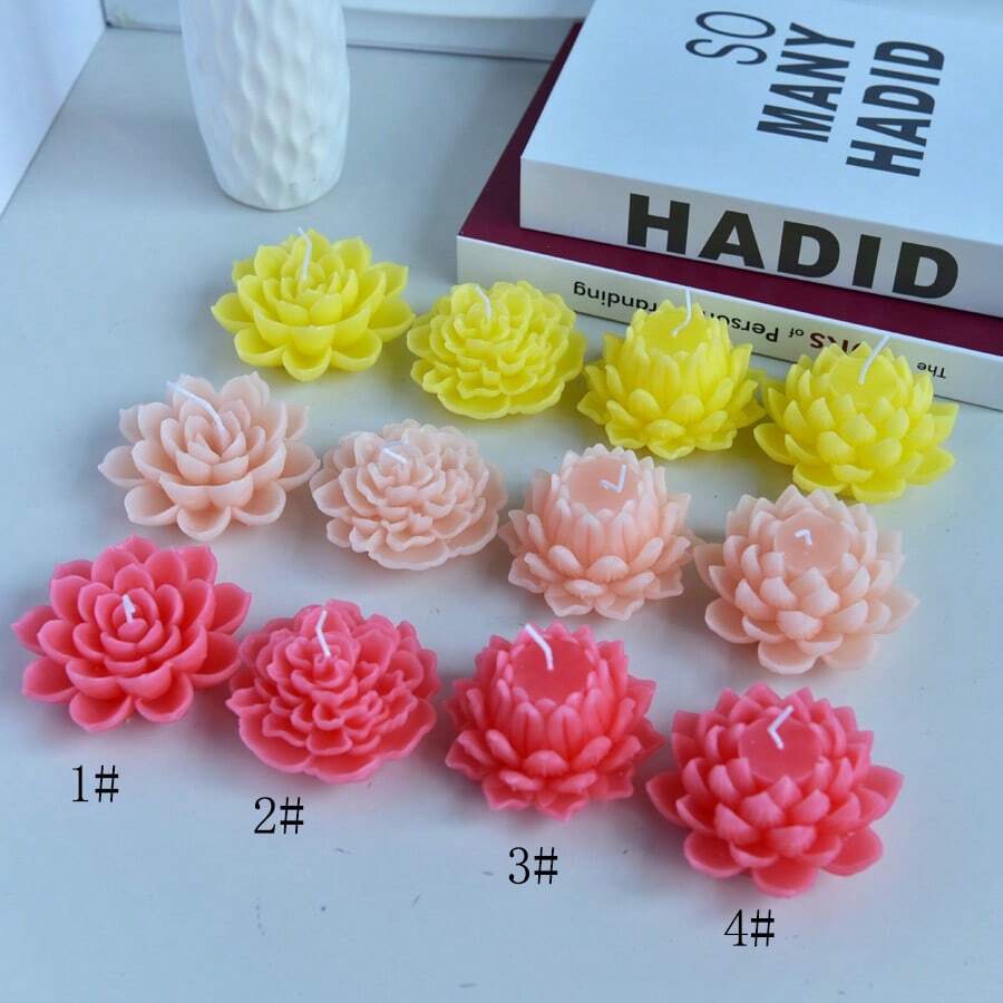 1pc Lotus Scented Candle, Home Decor Accessory