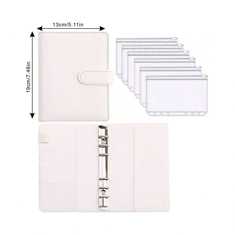 A Macaron Loose Leaf Notebook With Zipper Storage, Notebook, Savings Bill Storage Bag, Equipped With 6 Cash Envelopes, Used For Students To Store Stationery Such As Pens, Rulers, Home Storage Cards, Documents, Office Storage Receipts, School Supplies,Back To School
