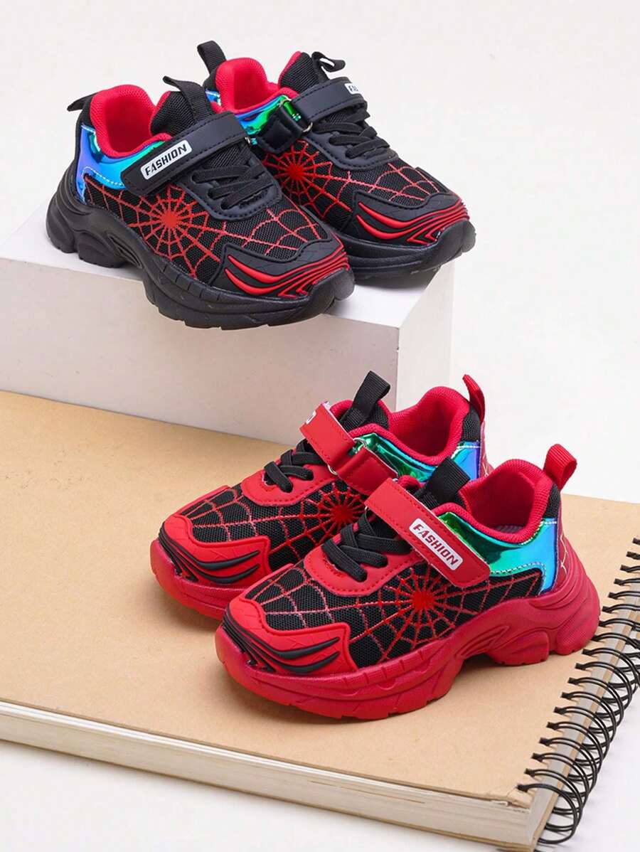 1 par de zapatos deportivos casuales y versátiles con suela blanda antideslizante y cierre de gancho y bucle para niños y niñas, adecuados para primavera y otoño