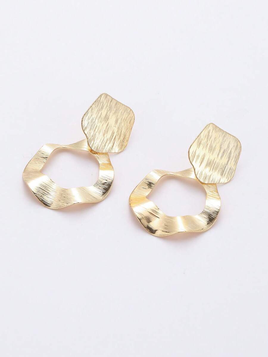 1 par de pendientes de acero inoxidable geométricos de moda para mujer para decoración diaria