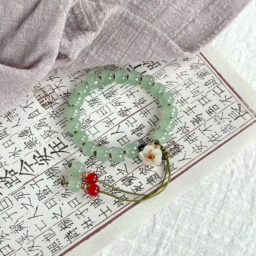 1 Pc Crystal Beads Bracelet, Delicate Princess-Style Minimalist Design, Sweet Girl Vibe, Matching Friendship Bracelet