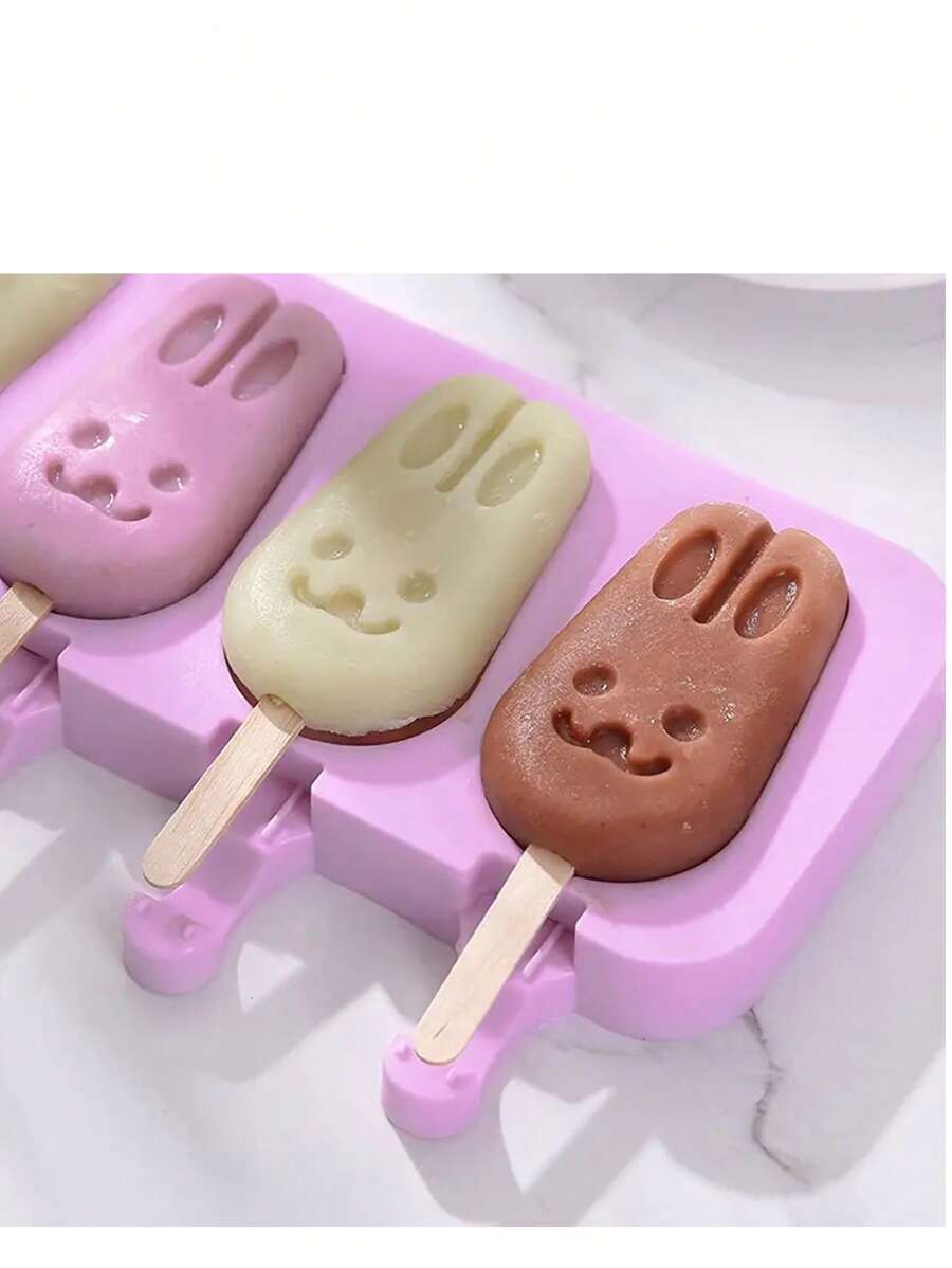 1 Stück Cartoon-Hasen-Eiswürfelform, zum Herstellen von hausgemachtem Eis und Eiswürfeln, praktisches Küchengerät zum Erstellen von süßen Desserts und erfrischenden Getränken im Sommer