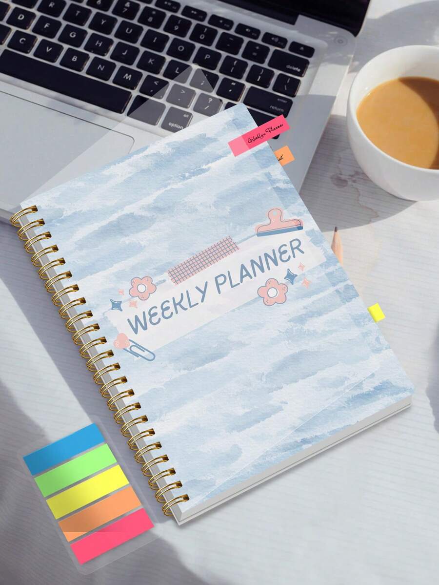 BUBU 1pc 2025 Weekly Planner, +Index Stickers, Manage Time, Track Energy & Plan Self-Care,Undated Planner For Life, Learning & Leadership Office Supplies Back To School