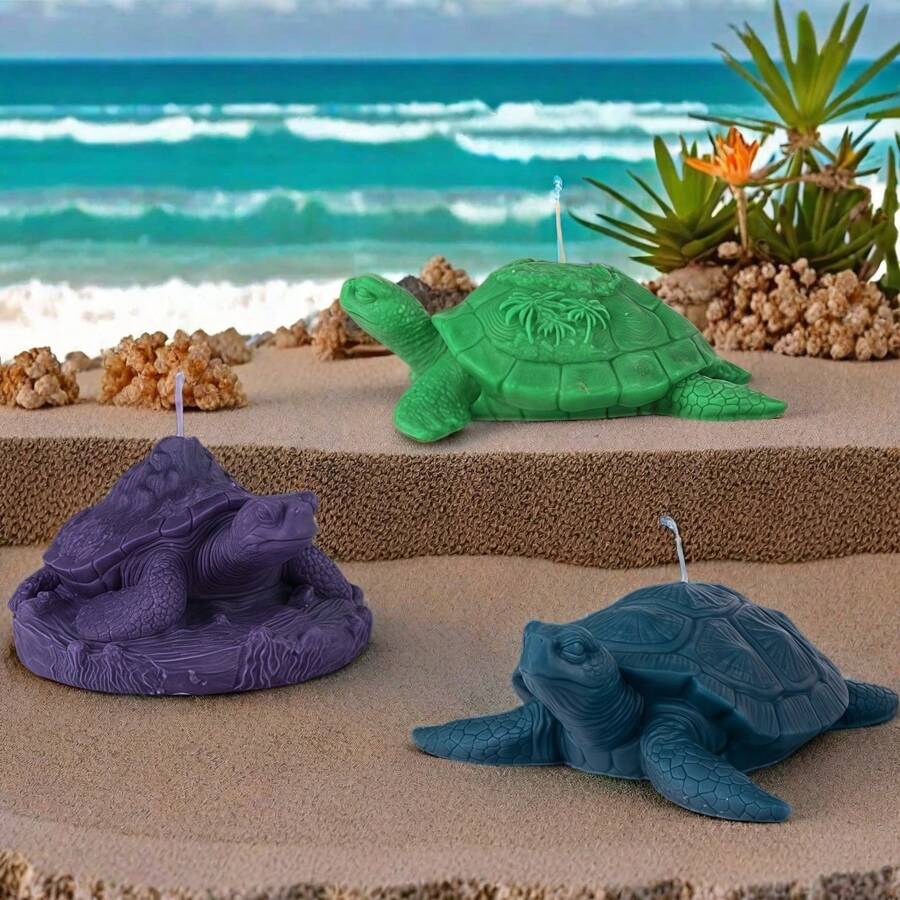 1-Piece Turtle Series Silicone Mold For DIY 3D Turtle Scented Candles, Gypsum Diffuser Stone Decorations, And Handmade Soap Making