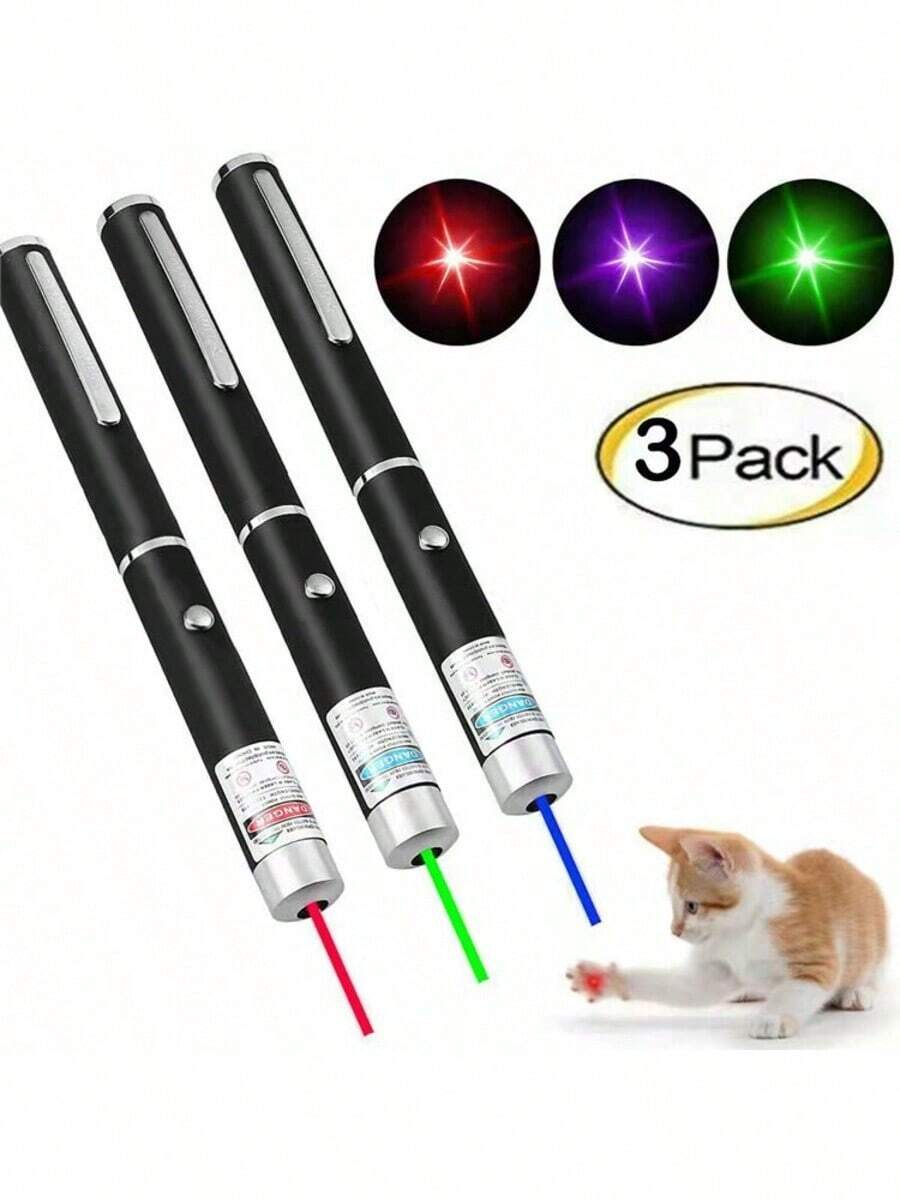 Random Color Multifunctional Portable Laser Pen - Cat Toys With Laser Points, LED Indicator Lights, Interactive Pet Toys (Battery Free)