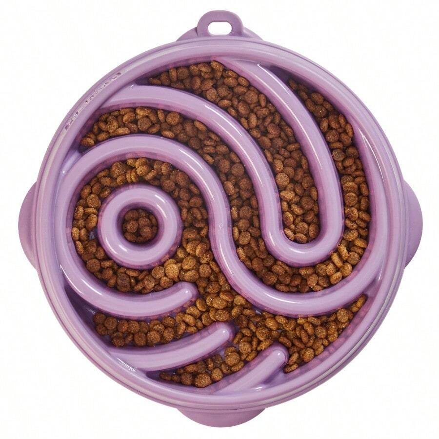 Cuenco Slo Fun Feeder de gran tamaño con diseño de yin yang en color morado