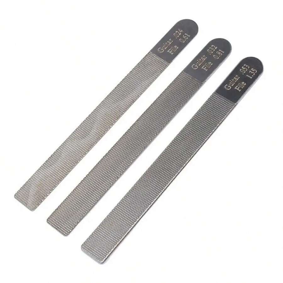 3 piezas de herramientas de mantenimiento de guitarra de acero inoxidable con mango largo (0,24-0,61/0,32-0,81/0,53-1,35)